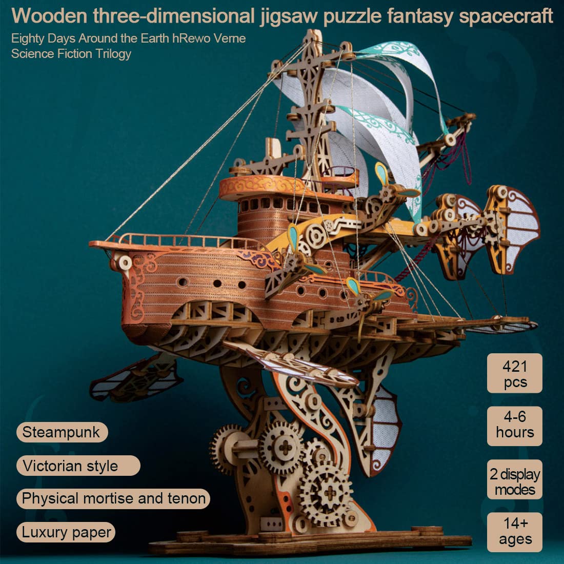 船　ハンドメイド Amazon.com: Keetopteep 3D Wooden Puzzles for Adults, DIY Fantasy